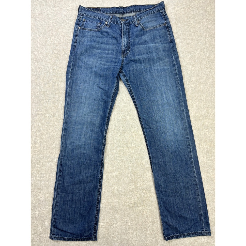 Levis 514 Straight Fit Mens Jeans W33 L32 Medium Wash Blue Denim Pants